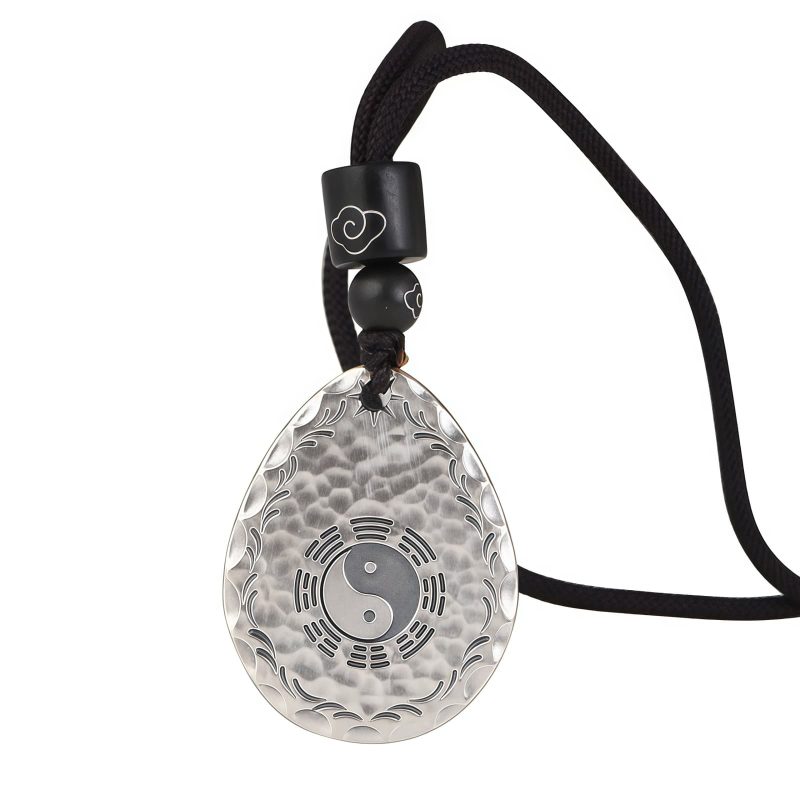 Collar con dije de gota de agua Yin Yang en plata 999 999 Silver Yin Yang Water Drop Pendant