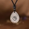 Collar con dije de gota de agua Yin Yang en plata 999 999 Silver Yin Yang Water Drop Pendant