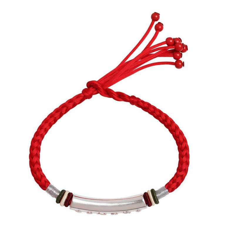 Pulsera de Fuerza Om Mani Padme Hum en Plata de Ley 999 999 Sterling Silver Om Mani Padme Hum Strength Bracelet