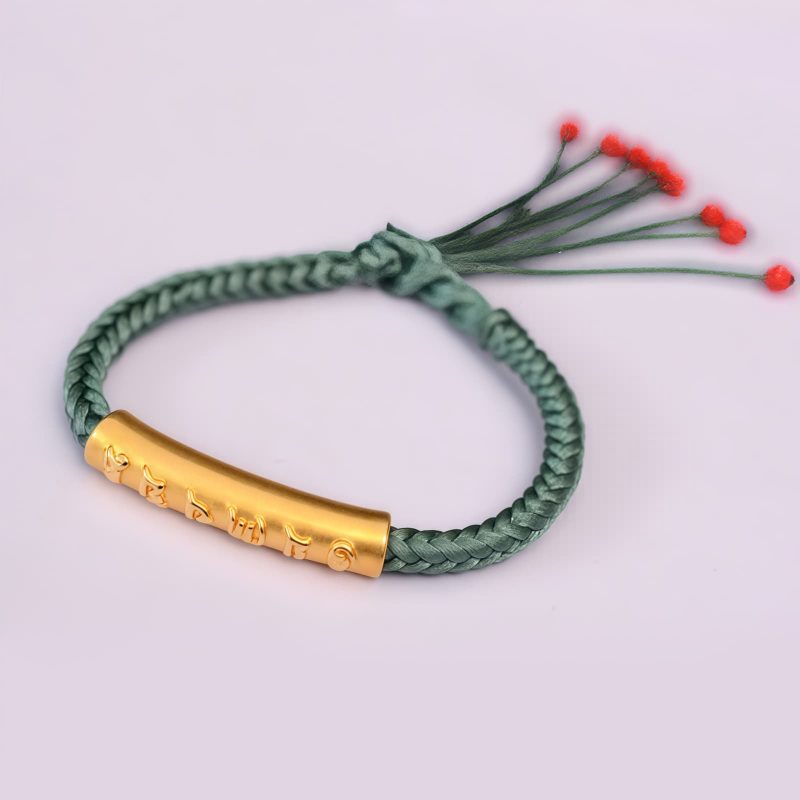 Pulsera de Fuerza Om Mani Padme Hum en Plata de Ley 999 999 Sterling Silver Om Mani Padme Hum Strength Bracelet