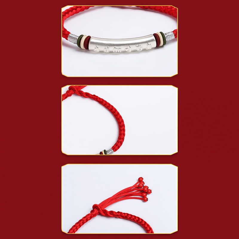 Pulsera de Fuerza Om Mani Padme Hum en Plata de Ley 999 999 Sterling Silver Om Mani Padme Hum Strength Bracelet