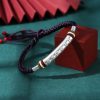 Pulsera de Fuerza Om Mani Padme Hum en Plata de Ley 999 999 Sterling Silver Om Mani Padme Hum Strength Bracelet