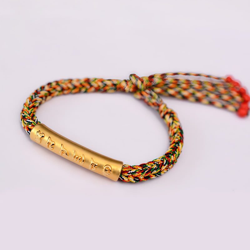 Pulsera de Fuerza Om Mani Padme Hum en Plata de Ley 999 999 Sterling Silver Om Mani Padme Hum Strength Bracelet