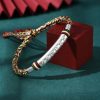 Pulsera de Fuerza Om Mani Padme Hum en Plata de Ley 999 999 Sterling Silver Om Mani Padme Hum Strength Bracelet