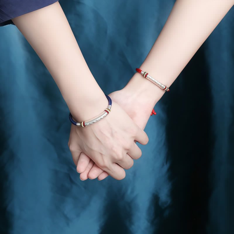 Pulsera de Fuerza Om Mani Padme Hum en Plata de Ley 999 999 Sterling Silver Om Mani Padme Hum Strength Bracelet