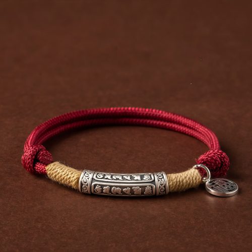 Pulseira da Sorte 999 em Prata Tibetana com Mantra Om Mani Padme Hum Pulseira da Sorte 999 em Prata Tibetana com Mantra Om Mani Padme Hum