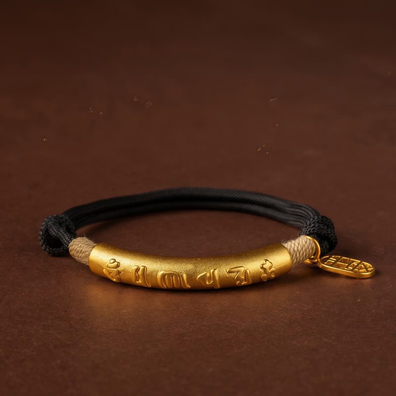 Pulsera de la Suerte Tibetana Om Mani Padme Hum en Plata de Ley 999 999 Sterling Silver Tibet Om Mani Padme Hum Luck Bracelet