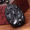 Collar con dije de pez Koi de obsidiana negra: símbolo de fuerza Black Obsidian Koi Fish Strength Pendant Necklace