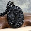 Collar con dije de pez Koi de obsidiana negra: símbolo de fuerza Black Obsidian Koi Fish Strength Pendant Necklace