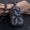 Kraftvolle Halskette mit Schwarzem Obsidian Koi Black Obsidian Koi Fish Strength Necklace