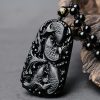 Kraftvolle Halskette mit Schwarzem Obsidian Koi Black Obsidian Koi Fish Strength Necklace