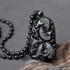 Kraftvolle Halskette mit Schwarzem Obsidian Koi Black Obsidian Koi Fish Strength Necklace