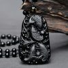 Kraftvolle Halskette mit Schwarzem Obsidian Koi Black Obsidian Koi Fish Strength Necklace