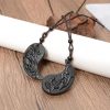 Glückskette mit Yin-Yang-Drachen-Phönix aus schwarzem Obsidian Black Obsidian Yin Yang Dragon Phoenix Luck Necklace