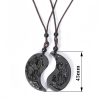 Glückskette mit Yin-Yang-Drachen-Phönix aus schwarzem Obsidian Black Obsidian Yin Yang Dragon Phoenix Luck Necklace