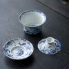 Juego de Tazas de Té de Porcelana Azul y Blanca con Loto y Pez Koi Blue And White Porcelain Lotus Koi Fish Teacup Set