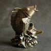 Escultura de Prosperidad de Pez Koi de Cobre Brass Koi Fish Prosperity Sculpture