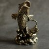 Escultura de Prosperidad de Pez Koi de Cobre Brass Koi Fish Prosperity Sculpture
