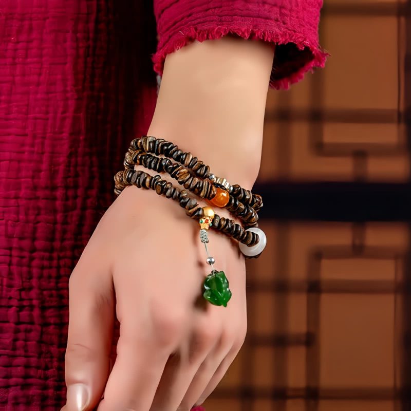 Pulsera de Paz Pixiu de Ágata de Brunei Brunei Agarwood PiXiu Peace Bracelet