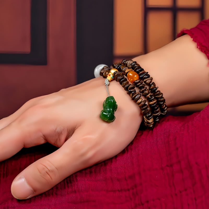 Pulsera de Paz Pixiu de Ágata de Brunei Brunei Agarwood PiXiu Peace Bracelet