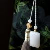 حقيبة يد من الخيزران مزينة برسومات سمكة الكوي والفراشة Butterfly Koi Fish Bamboo Handle Handbag