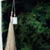 حقيبة يد من الخيزران مزينة برسومات سمكة الكوي والفراشة Butterfly Koi Fish Bamboo Handle Handbag