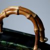 حقيبة يد من الخيزران مزينة برسومات سمكة الكوي والفراشة Butterfly Koi Fish Bamboo Handle Handbag