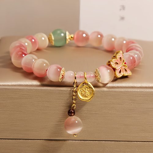 Pulsera de la Paz con Ojo de Gato y Mariposa para la Tranquilidad Pulsera de la Paz con Ojo de Gato y Mariposa para la Tranquilidad