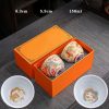 Juego de Tazas de Té de Dragón y Fénix de Cerámica Ceramic Dragon Phoenix Tea Cups Set
