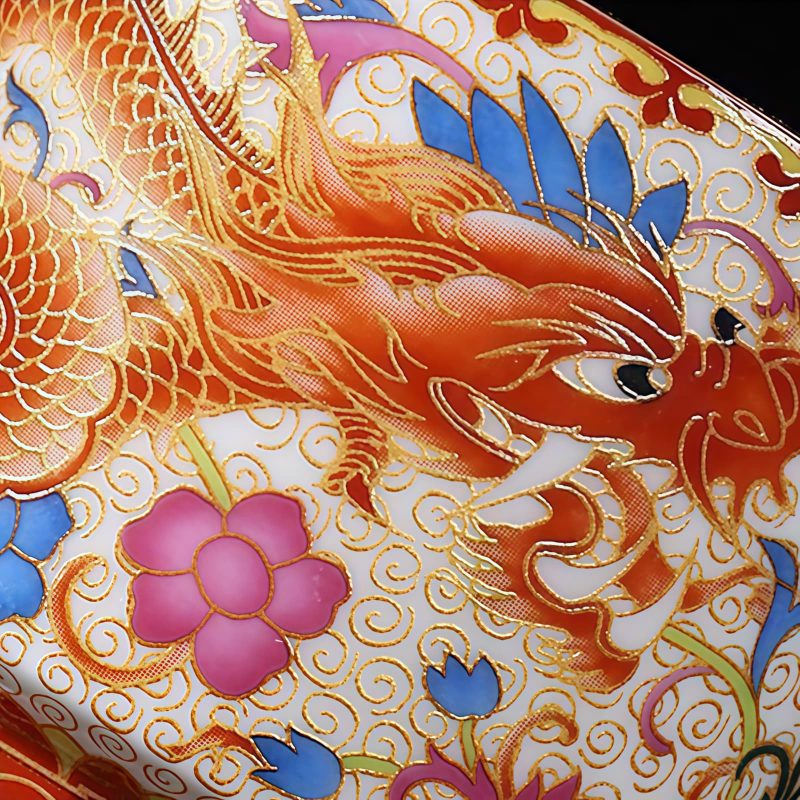 Juego de Tazas de Té de Dragón y Fénix de Cerámica Ceramic Dragon Phoenix Tea Cups Set