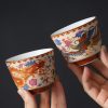 Juego de Tazas de Té de Dragón y Fénix de Cerámica Ceramic Dragon Phoenix Tea Cups Set