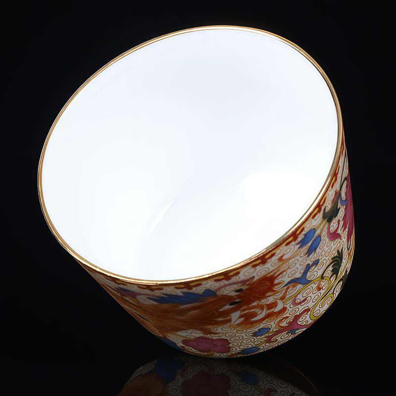 Juego de Tazas de Té de Dragón y Fénix de Cerámica Ceramic Dragon Phoenix Tea Cups Set