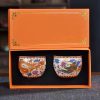 Juego de Tazas de Té de Dragón y Fénix de Cerámica Ceramic Dragon Phoenix Tea Cups Set