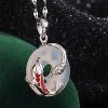 Colar Positivo de Carpa de Calcedônia em Prata 999 Chalcedony Koi Fish Positive Necklace in 999 Silver