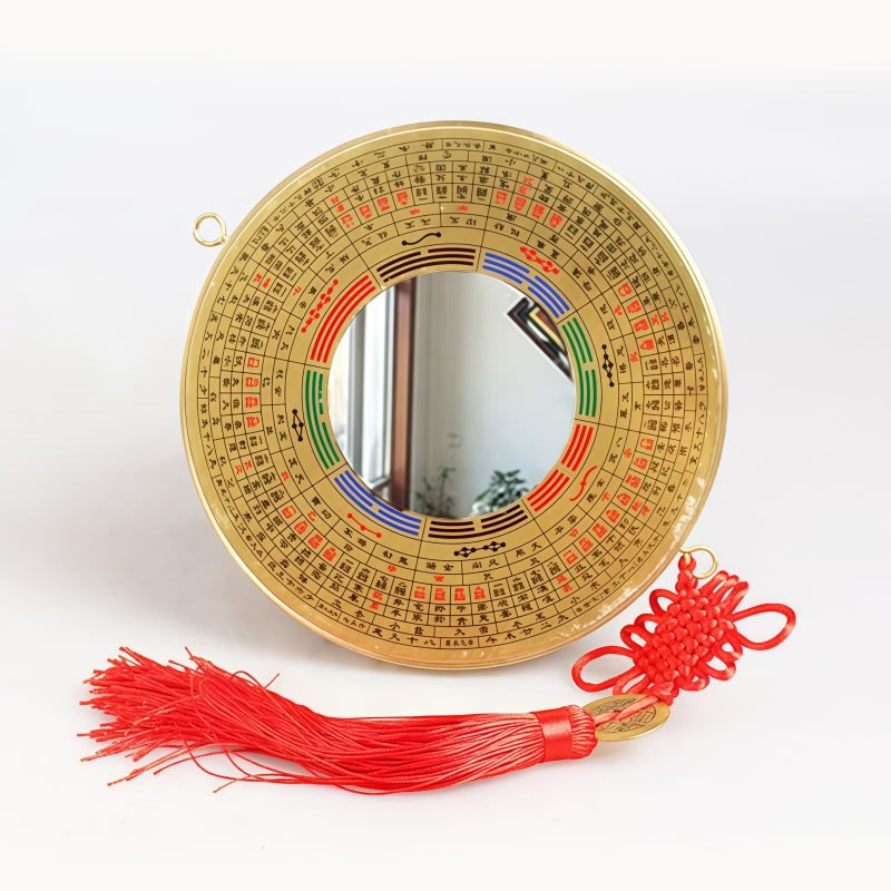 Mapa Bagua Chino de Cobre con Diseño de Nudos Chinese Copper Bagua Map with Knotting Design