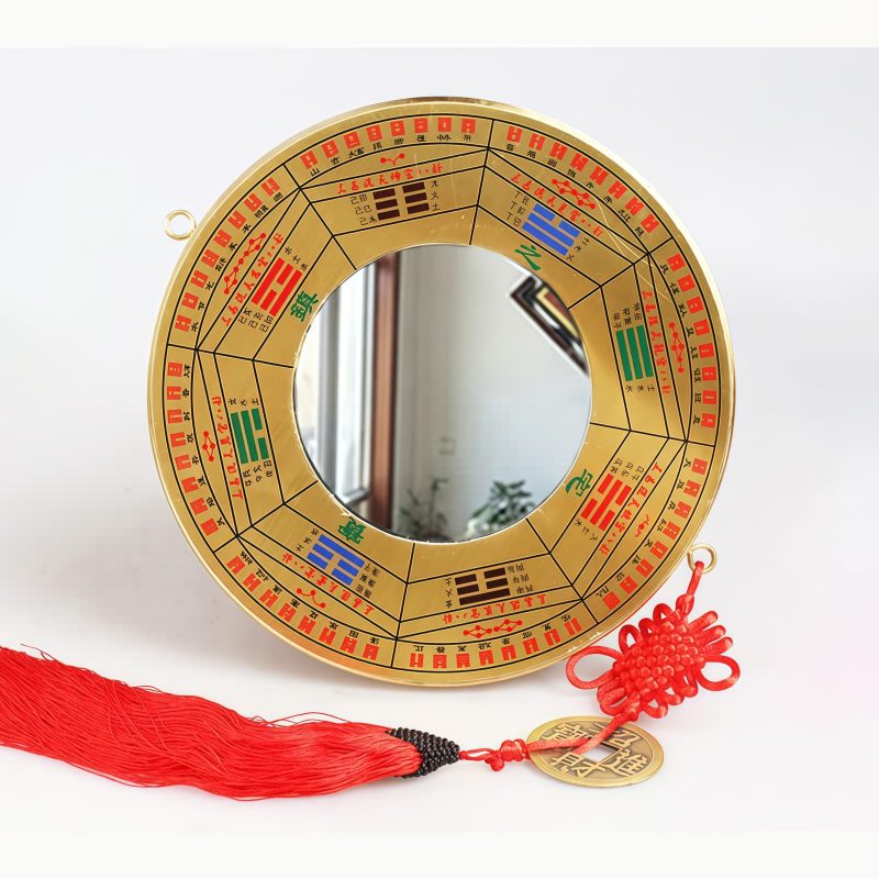 Mapa Bagua Chino de Cobre con Diseño de Nudos Chinese Copper Bagua Map with Knotting Design