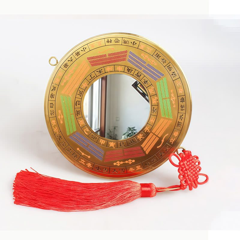 Mapa Bagua Chino de Cobre con Diseño de Nudos Chinese Copper Bagua Map with Knotting Design