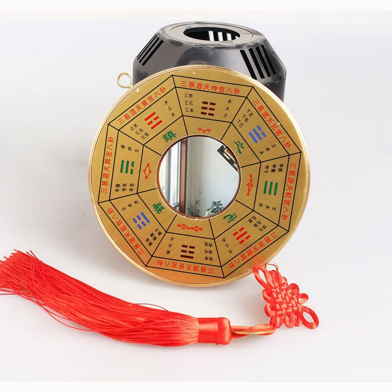 Mapa Bagua Chino de Cobre con Diseño de Nudos Chinese Copper Bagua Map with Knotting Design
