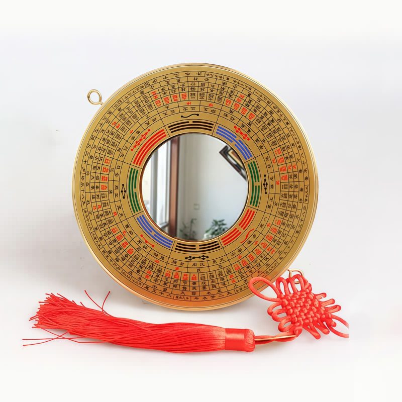 Mapa Bagua Chino de Cobre con Diseño de Nudos Chinese Copper Bagua Map with Knotting Design