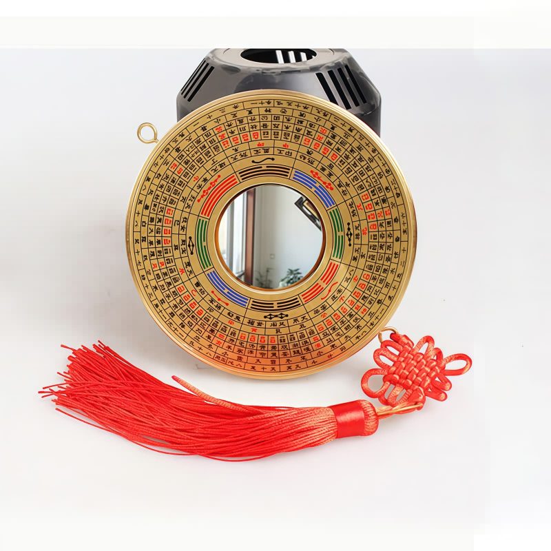 Mapa Bagua Chino de Cobre con Diseño de Nudos Chinese Copper Bagua Map with Knotting Design
