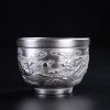 Taza de té de cerámica con dragón, fénix y pez koi chino Chinese Dragon Phoenix Koi Fish Ceramic Teacup