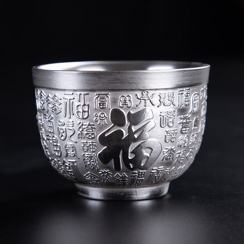 Taza de té de cerámica con dragón, fénix y pez koi chino Taza de té de cerámica con dragón, fénix y pez koi chino