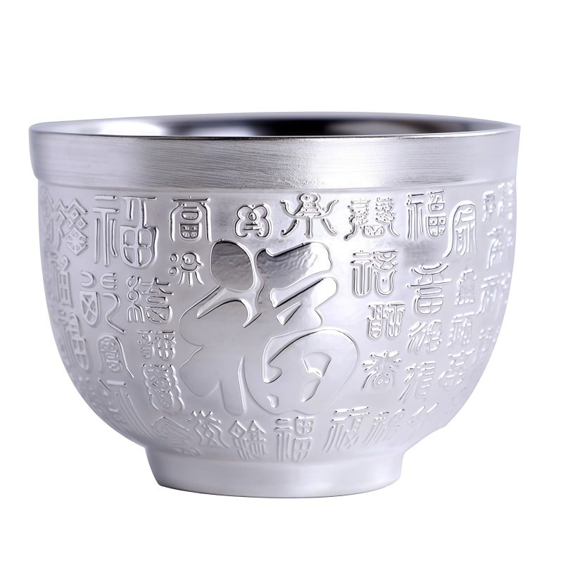 Taza de té de cerámica con dragón, fénix y pez koi chino Chinese Dragon Phoenix Koi Fish Ceramic Teacup