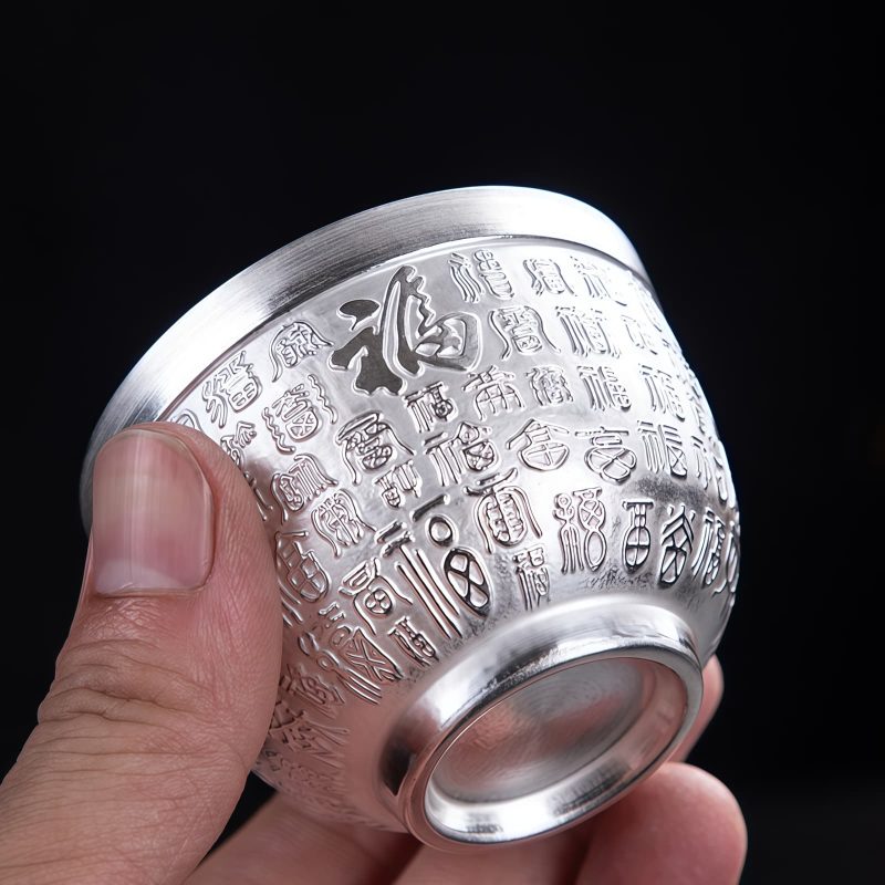 Taza de té de cerámica con dragón, fénix y pez koi chino Chinese Dragon Phoenix Koi Fish Ceramic Teacup