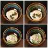 Tazón de té de cerámica Jianzhan chino con diseño de Loto, Dragón y Fénix Chinese Jianzhan Ceramic Teacup with Lotus Dragon Phoenix Design