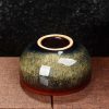 Tazón de té de cerámica Jianzhan chino con diseño de Loto, Dragón y Fénix Chinese Jianzhan Ceramic Teacup with Lotus Dragon Phoenix Design