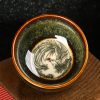 Tazón de té de cerámica Jianzhan chino con diseño de Loto, Dragón y Fénix Chinese Jianzhan Ceramic Teacup with Lotus Dragon Phoenix Design