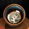 Tazón de té de cerámica Jianzhan chino con diseño de Loto, Dragón y Fénix Chinese Jianzhan Ceramic Teacup with Lotus Dragon Phoenix Design