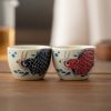 كوب شاي سيراميك صيني بشكل سمكة كوي Chinese Ceramic Koi Fish Teacup