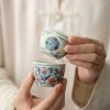 كوب شاي سيراميك صيني بشكل سمكة كوي Chinese Ceramic Koi Fish Teacup